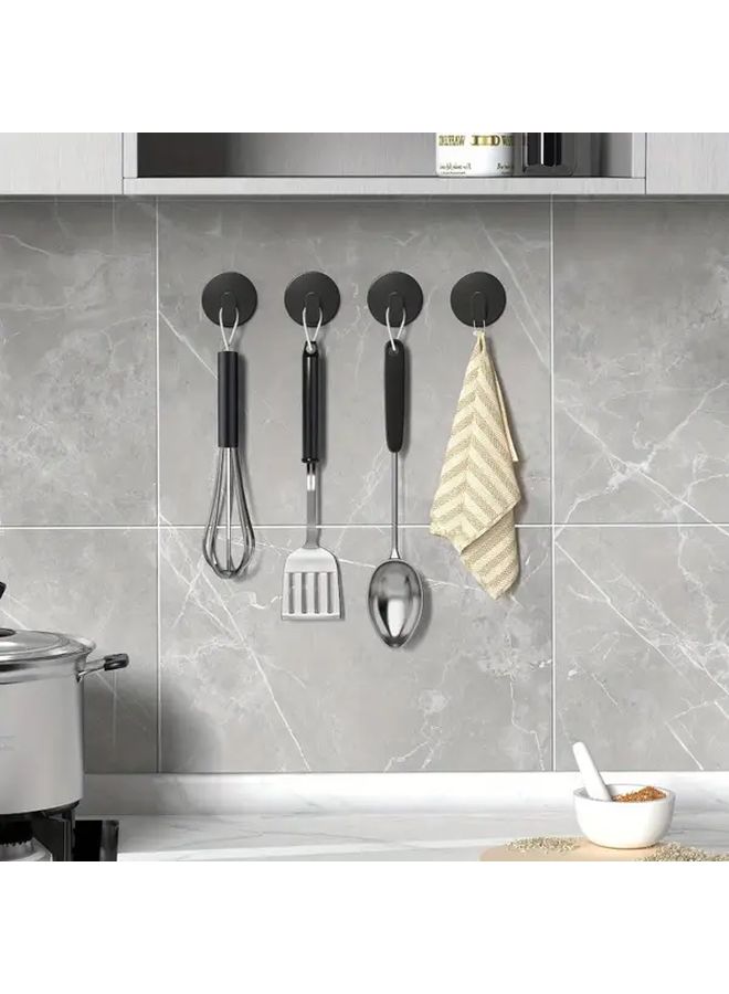 Heavy Duty Adhesive Bathroom Hooks 4pcs No Drilling Damage Free Removal Space Saving Storage - Image 5