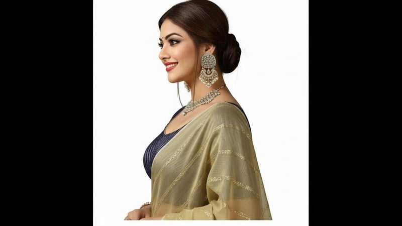 Bhochi Stylish Latest Katori Design Golden Foil Printed Blouse Stretchable Readymade Saree Blouses for Women Trendy Blouse Special for Festival - Image 4