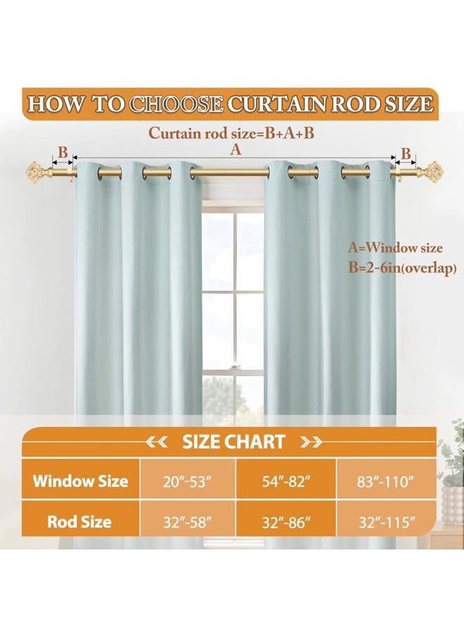TONIAL Curtain Rods 32 to 115 Inch(2.6 to 9.6 ft), Telescoping Splicing 3/4 Single Rods for Windows 66 to 120 Inch Decorative Drapery Rod with Translucent Diamond Finial, Luxury Gold - Image 5