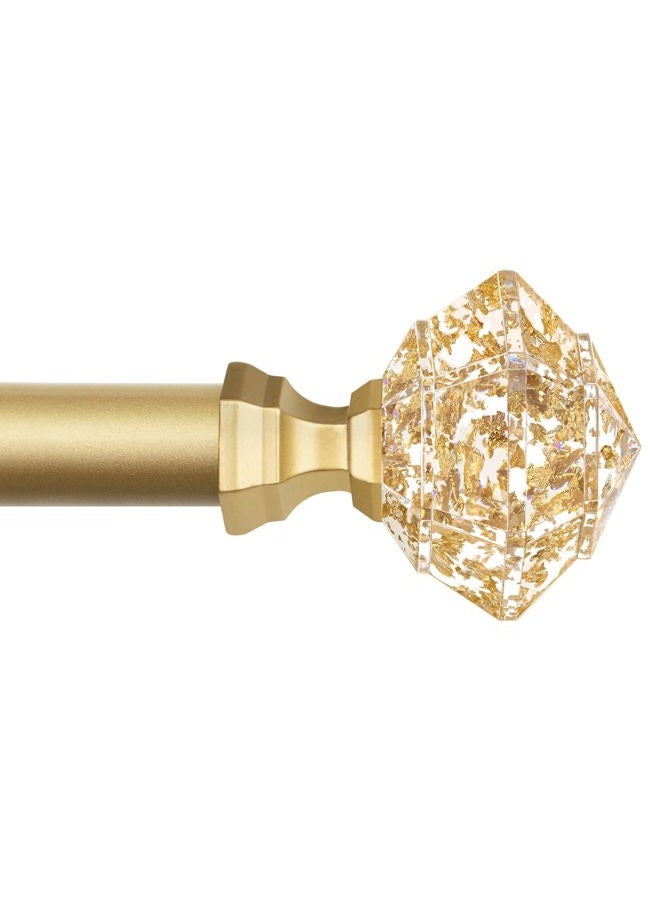 TONIAL Curtain Rods 32 to 115 Inch(2.6 to 9.6 ft), Telescoping Splicing 3/4 Single Rods for Windows 66 to 120 Inch Decorative Drapery Rod with Translucent Diamond Finial, Luxury Gold - Image 1