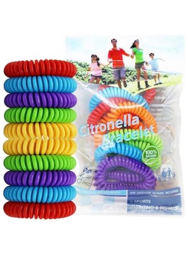 هوكور اي بين اساور بعوض، عبوة من 10 قطع مغلفة بشكل فردي، خالية من مادة ديت، سوار طبيعي ومقاوم للماء (سوار بلون سادة) - Image 1