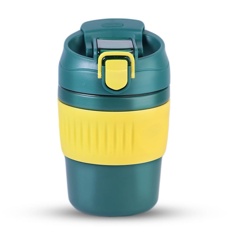 Attro Punch Coffee Travel Cup Insulated Vacuum Cup Comes with Two Convenient Drinking Options & Anti-Skid Bottom Stylish & Functional Travel Friendly Ideal for Office & Outdoor-350ml Emerald Green - Image 5