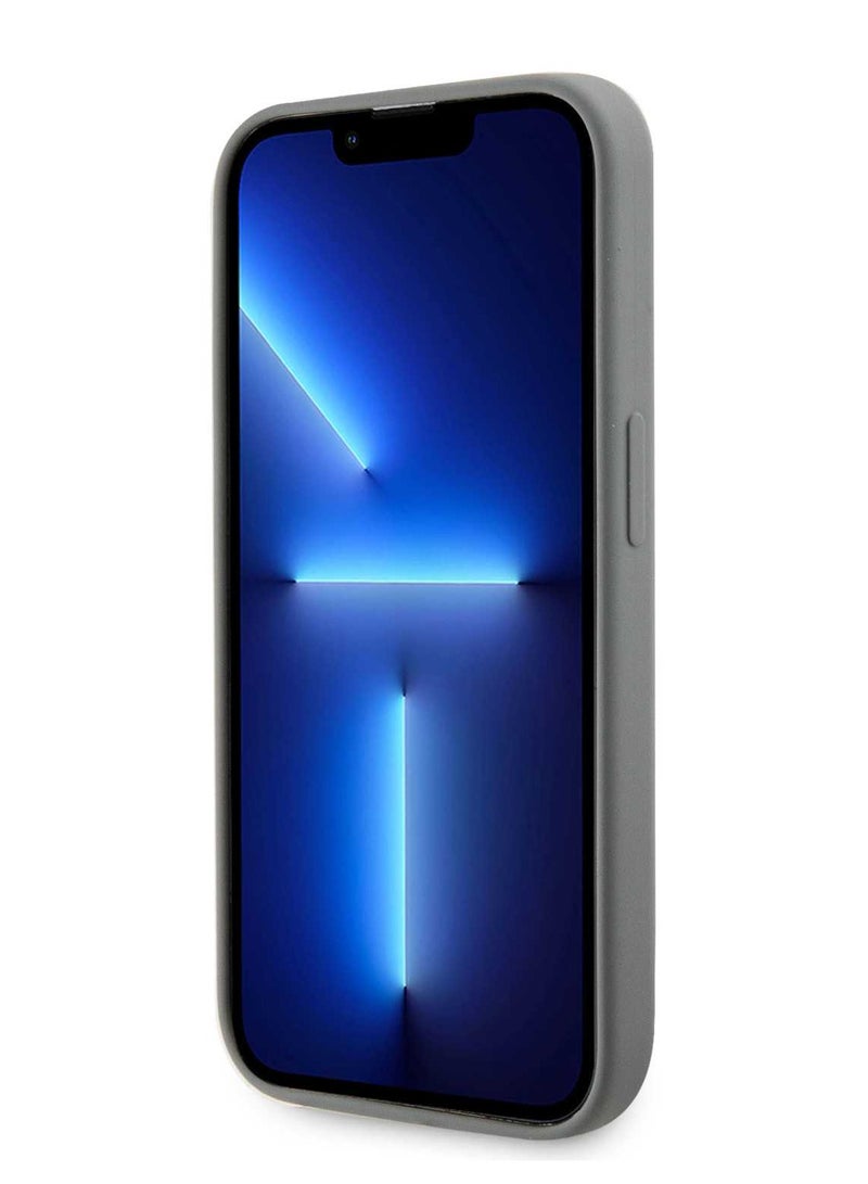 AMG iPhone 15 Pro Case MagSafe Silicone Back Cover with Vertical AMG Logo Pattern / Slim Profile / Easy Snap-On - Gray - Image 3