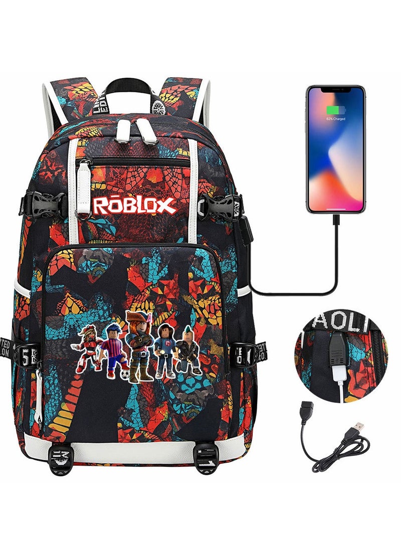 روبلوكس حقيبة ظهر Roblox USB للمراهقين كاجوال للسفر