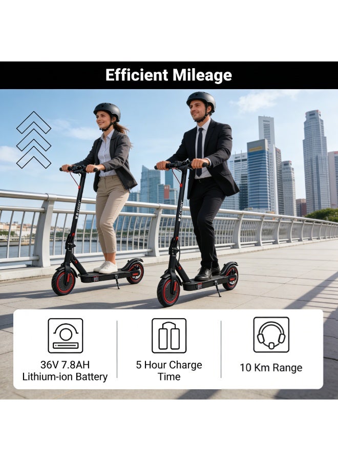 Crony Foldable Electric Scooter Lightweight, 250W Motor, Speed 25 km/h, Range 10 km, Max Load 120 kg, App Control, Black - Image 5