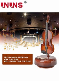 UNUNS Vintage Mini Violin Music Box With Rotating Musical Base,Classical Decoration Mini Replica Instrument Crafts,Gift For Girl,Boy And Women  - Image 5