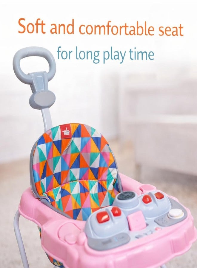 Maanit Baby Walker for Kids, Foldable Kids Walker with Height Adjustable & Parental Push Handle | Walker for Baby with Music & Light, | Walker for 6-12 Months Boy Girl (Pink) - Image 4