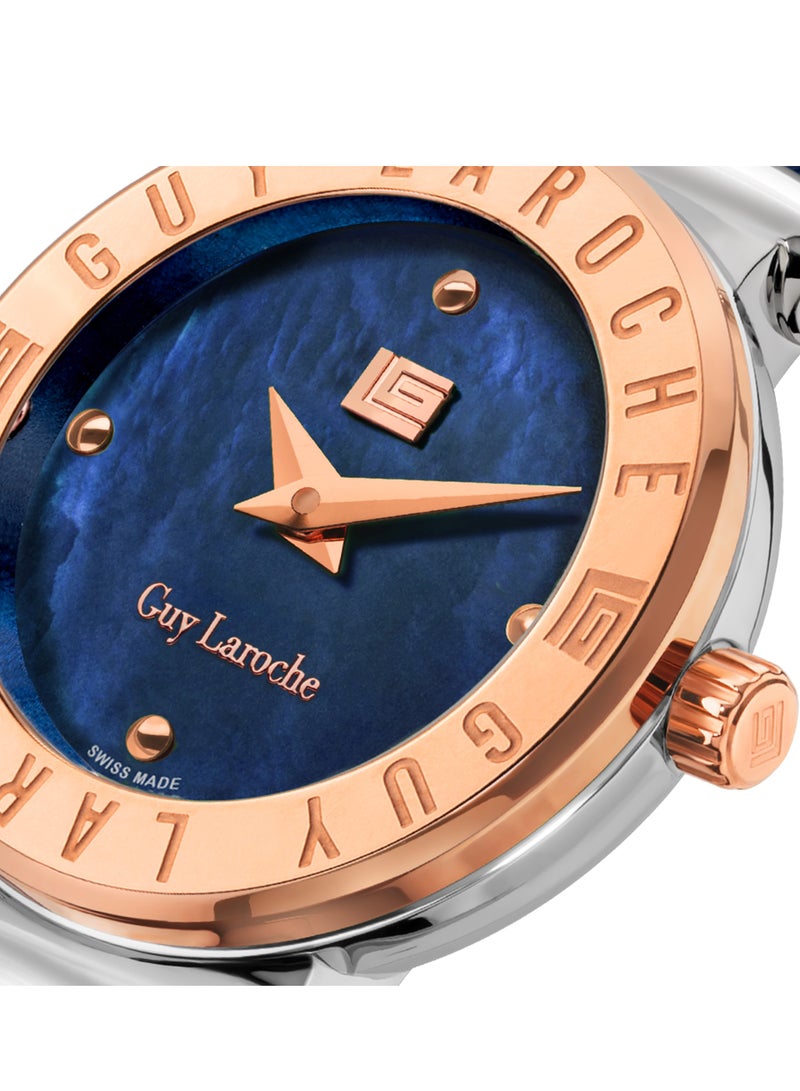 Guy Laroche Betty Watch for Women with Blue Genuine Leather Strap 25 mm 5 Atm  - Image 4