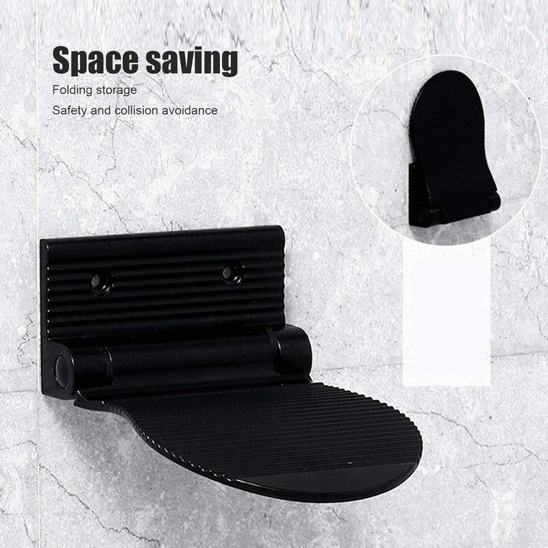 Zopsc Wall Mount Foot Rest, Non Slip Foot Pedal for Shower Bathroom, Space Aluminum Rest for Hallway Entryway, Sturdy for Home (Black) - Image 2