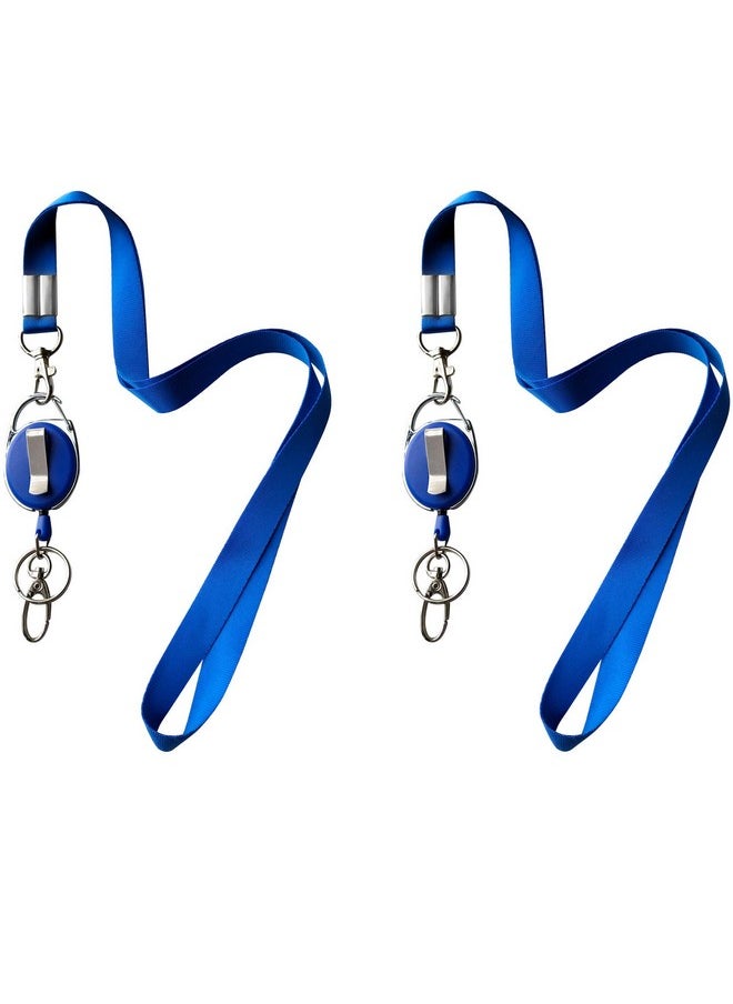 HoAoOo - Retractable Badge Reel With Claw Clasp And Clip For Id Card Holders (Blue) - Image 1