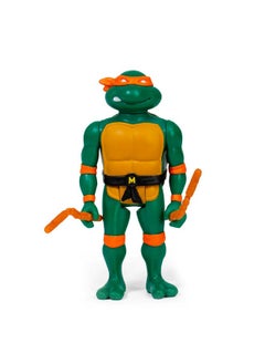 Super7 Teenage Mutant Ninja Turtles Michelangelo 3.75 In Reaction Figure  - Image 2