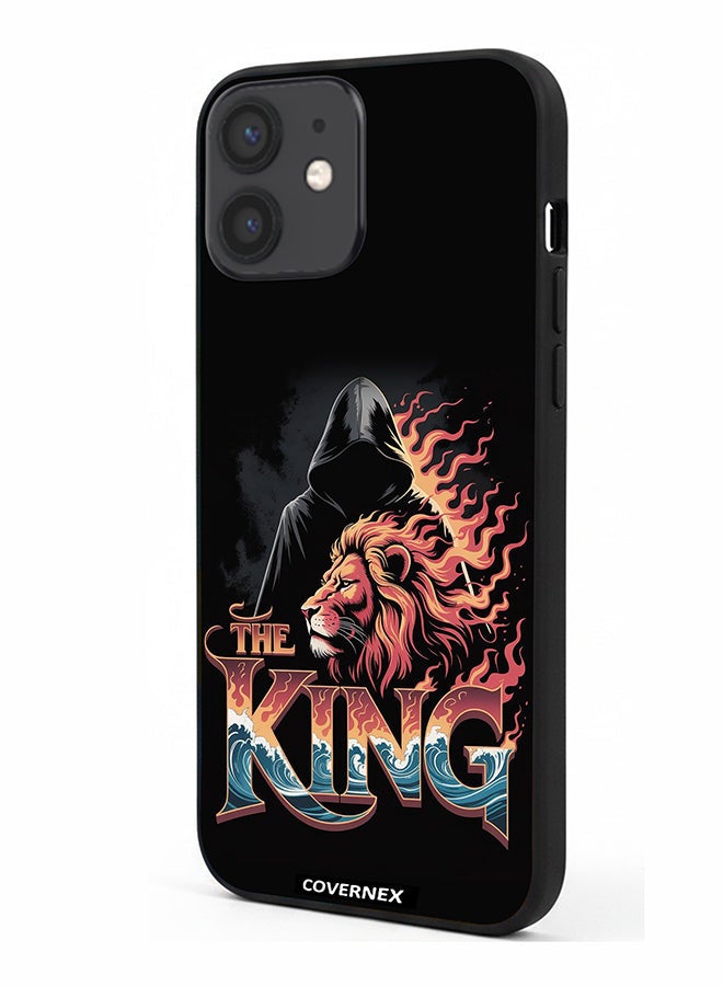 Covernex Apple iPhone 12 Mini Protective Case Cover Printed Featuring The King Lion and Hooded Figure - Image 1