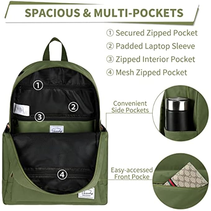 rayihni Backpack for Mens Women Lightweight Casual Classic Water resistant Unisex Backpack fits 15 inch Laptop for Travel Business - Image 2