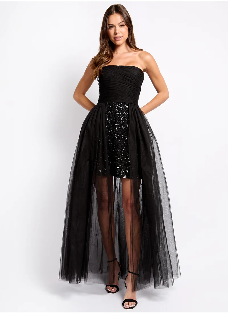 ليتل مسترس Sequin Tulle Overlay Dress
