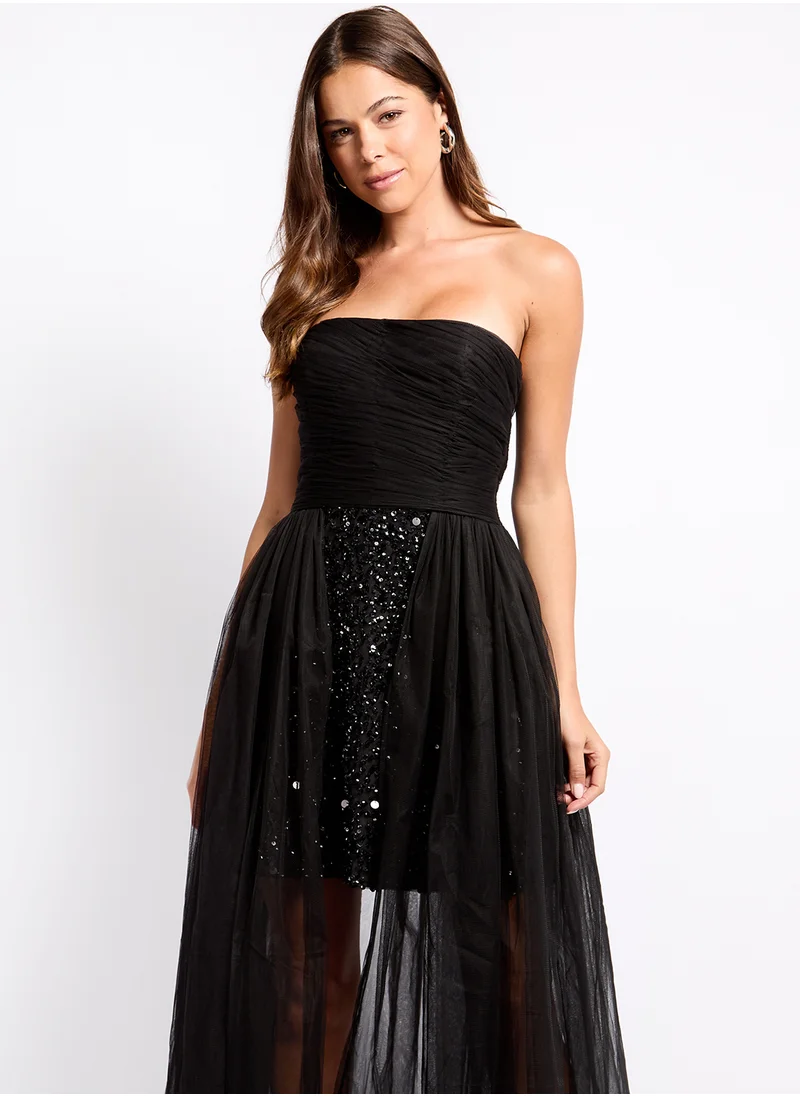 ليتل مسترس Sequin Tulle Overlay Dress