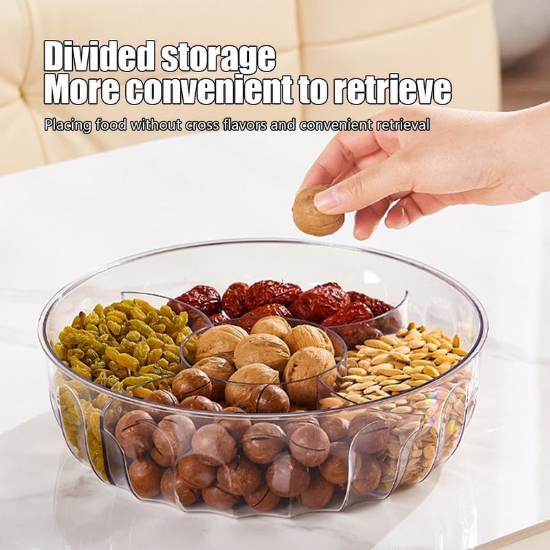 Crobat صندوق تخزين التوابل والوجبات الخفيفة 5 أقسام من كروبات أنيق مع تصميم ضغط للإغلاق ومقاوم للرطوبة، حاوية بلاستيكية قابلة لإعادة الاستخدام لتنظيم المطبخ - Image 5