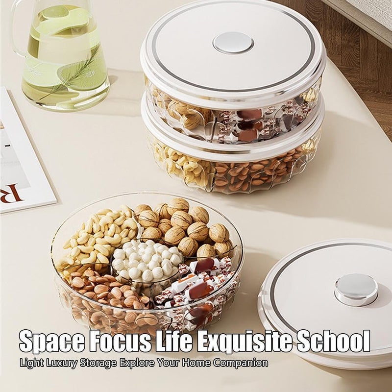 Crobat صندوق تخزين التوابل والوجبات الخفيفة 5 أقسام من كروبات أنيق مع تصميم ضغط للإغلاق ومقاوم للرطوبة، حاوية بلاستيكية قابلة لإعادة الاستخدام لتنظيم المطبخ - Image 4