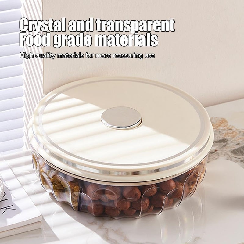 Crobat صندوق تخزين التوابل والوجبات الخفيفة 5 أقسام من كروبات أنيق مع تصميم ضغط للإغلاق ومقاوم للرطوبة، حاوية بلاستيكية قابلة لإعادة الاستخدام لتنظيم المطبخ - Image 3