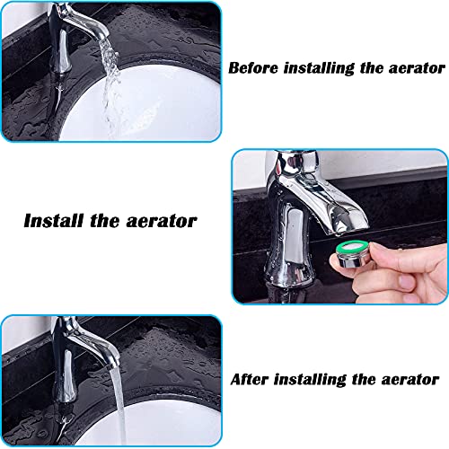 BOETOADG 4PCS Faucet Aerator, 2 Packs of Aerator Filter Replacement Parts, With Brass Housing 15/16 Inch 24mm External Thread Aerator Faucet Filter, With Gasket, For Kitchen and Bathroom - Image 5