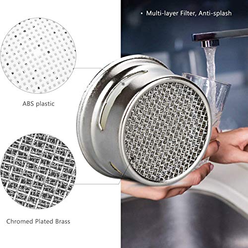BOETOADG 4PCS Faucet Aerator, 2 Packs of Aerator Filter Replacement Parts, With Brass Housing 15/16 Inch 24mm External Thread Aerator Faucet Filter, With Gasket, For Kitchen and Bathroom - Image 3