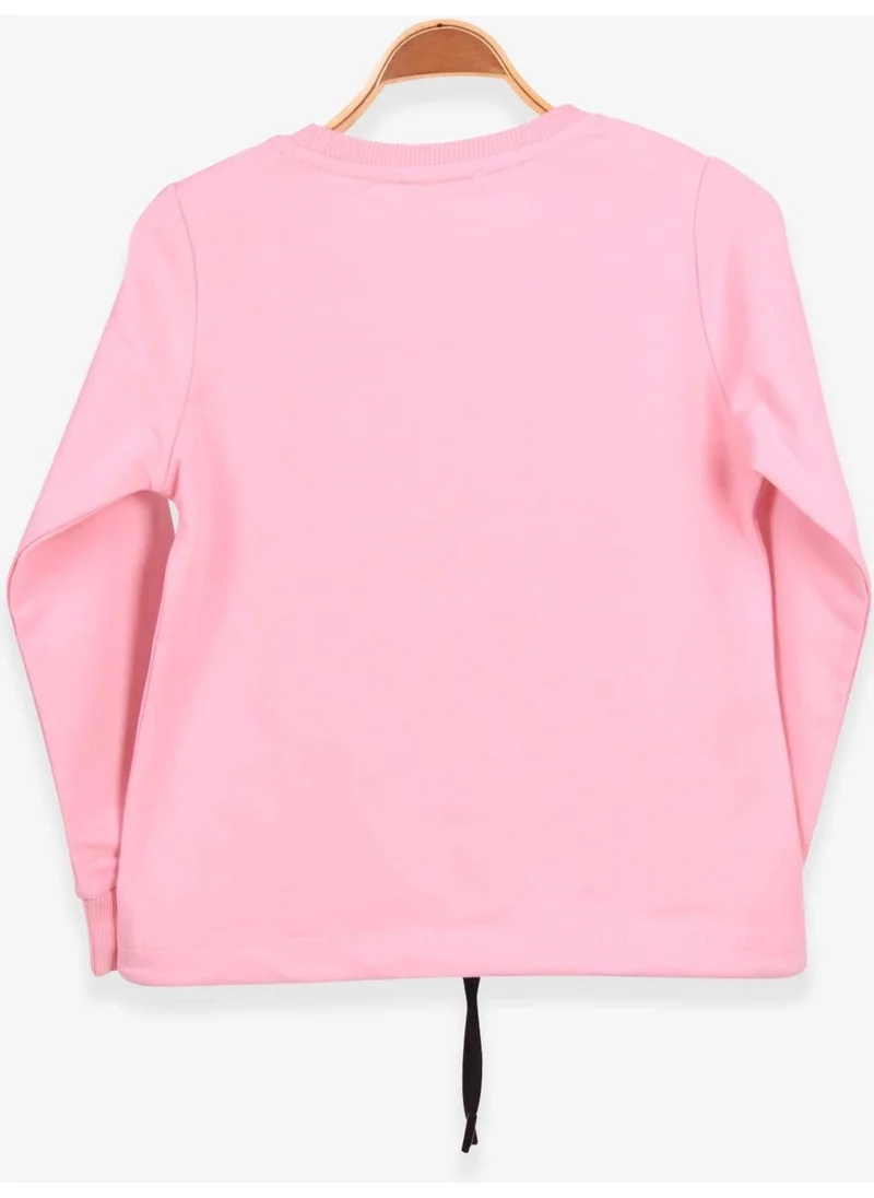 Breeze Girl's Sweatshirt Powder with Pearls and Stones Tied Waist (6-12 Ages)