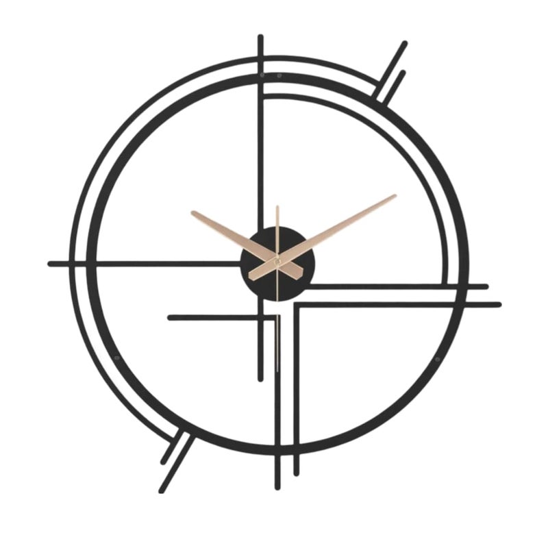 Reyoc Metal Analog Wall Clock for Living Room Bedroom Wall Hanging Decor Metal SignHousewarming Gift AntiqueBig Size Black 40 CM DA34