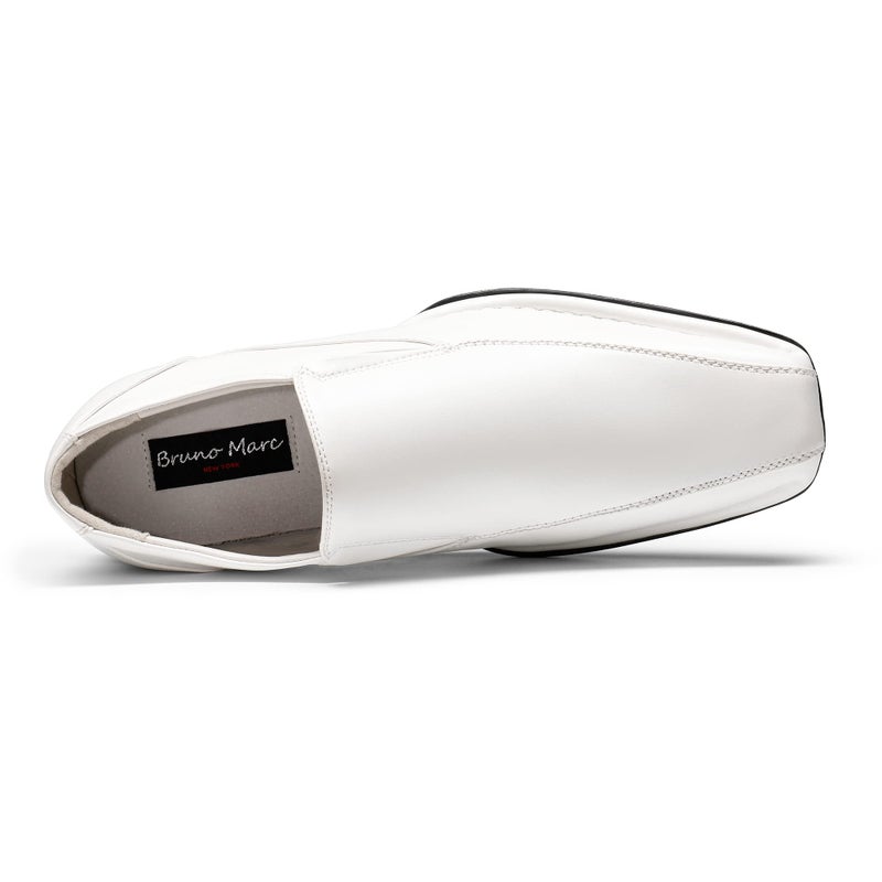Bruno Marc Men's Classic Dress Loafers Square-Toe Slip-on Shoes,Size 8.5,White,Giorgio-1 - Image 4