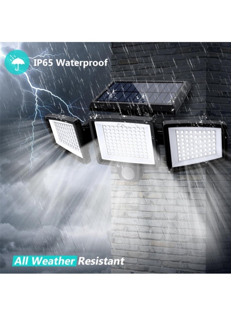 excitat 2-Piece Solar Street Lights 210 LED Super Bright Solar LED Light Outdoor Street Lamp 3 Light Mode Motion Sensor, 3000lm, 6500K, 2500mAh Battery, 10-Hour Runtime, 270° Wide-Angle Lighting, IP65 Waterproof Garden Light, Polycrystalline Solar Panel, Remote Control, Remote Control, for Patio, Fence, Garage, Pathway, and Yard - Image 5