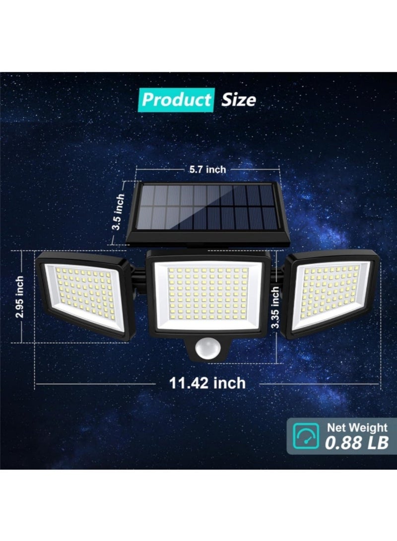 excitat 2-Piece Solar Street Lights 210 LED Super Bright Solar LED Light Outdoor Street Lamp 3 Light Mode Motion Sensor, 3000lm, 6500K, 2500mAh Battery, 10-Hour Runtime, 270° Wide-Angle Lighting, IP65 Waterproof Garden Light, Polycrystalline Solar Panel, Remote Control, Remote Control, for Patio, Fence, Garage, Pathway, and Yard - Image 3