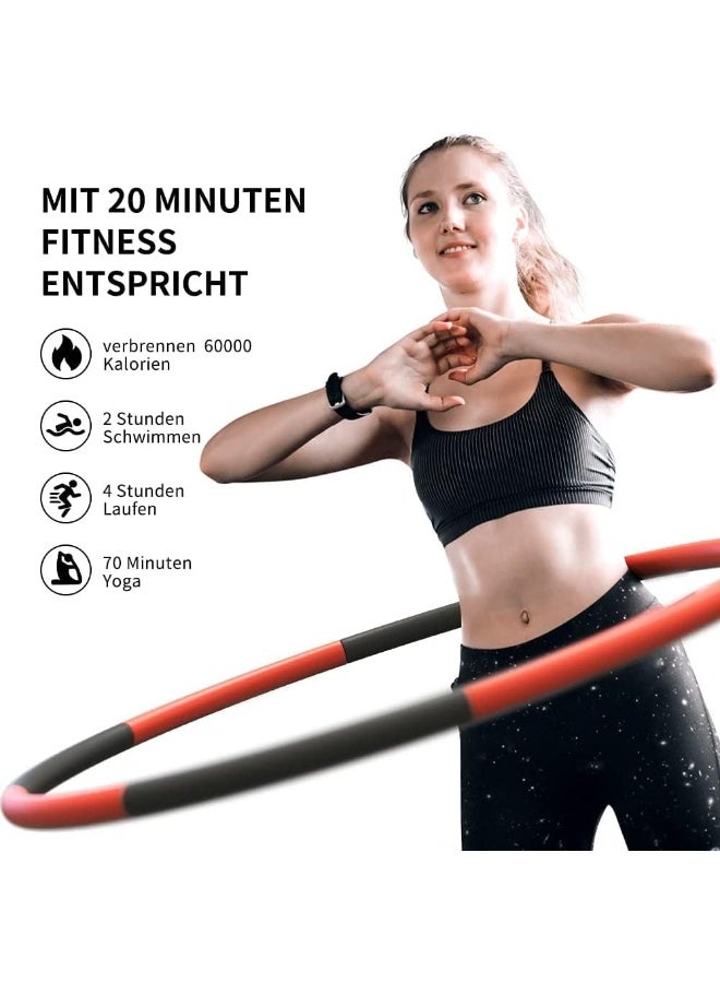 PROIRON PROIRON Weighted Hula Hoop 1.2kg/1.8kg, Fitness Hula Hoops for Adults, Foam Padded Exercise Hula Hoop Detachable 73-98cm  - Image 5