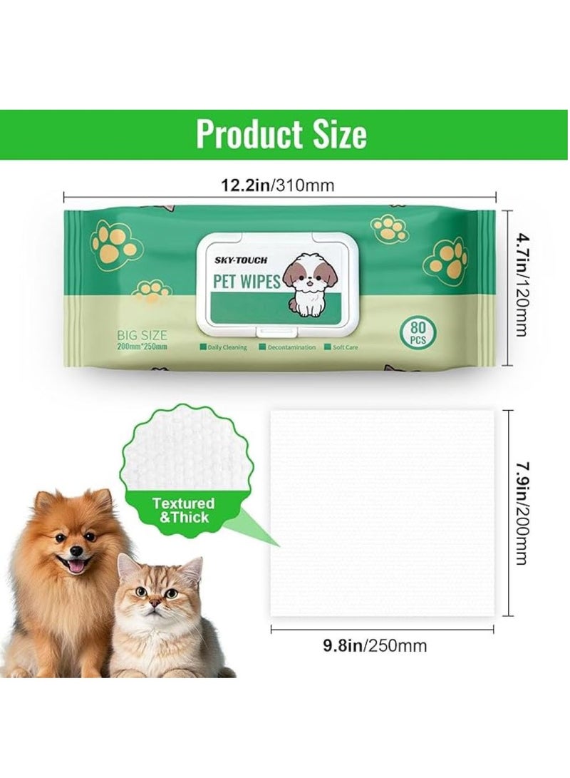 SKY-TOUCH 3pack Dog Wipes 240pcs, Large Pet Grooming Wipes for Dogs & Cats, for full body, eye wipes, ear wipes, Paws Unscented - Image 3