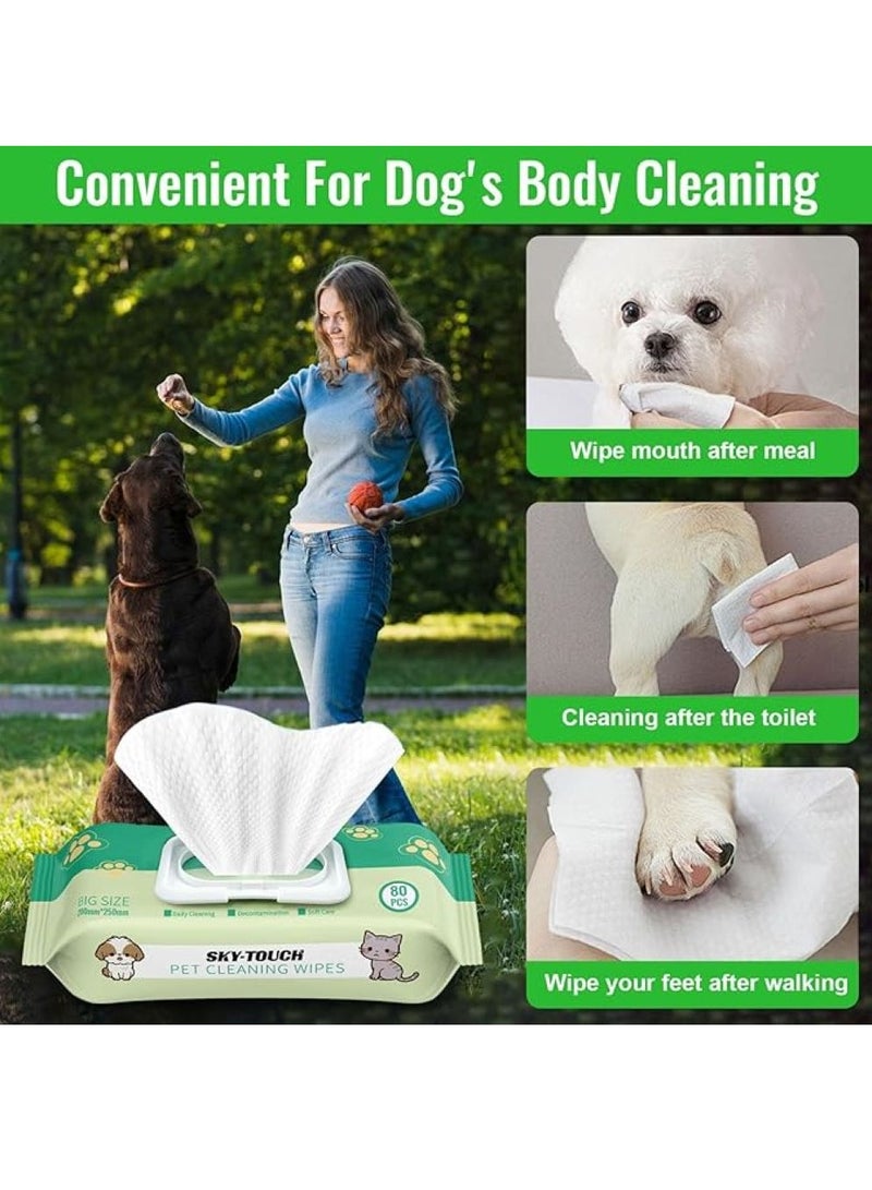 SKY-TOUCH 3pack Dog Wipes 240pcs, Large Pet Grooming Wipes for Dogs & Cats, for full body, eye wipes, ear wipes, Paws Unscented - Image 4