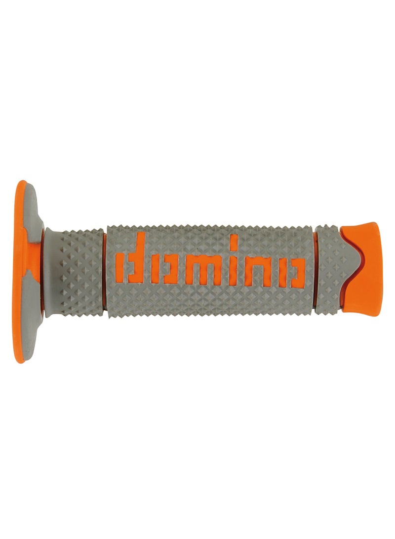 مقابض دراجة Domino Racing A260 للطرق الوعرة – رمادي / برتقالي