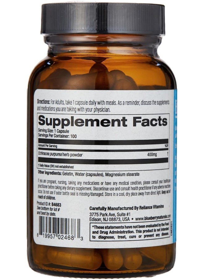 blueberry NATURALS Echinacea 400MG Cap 100's  - Image 4