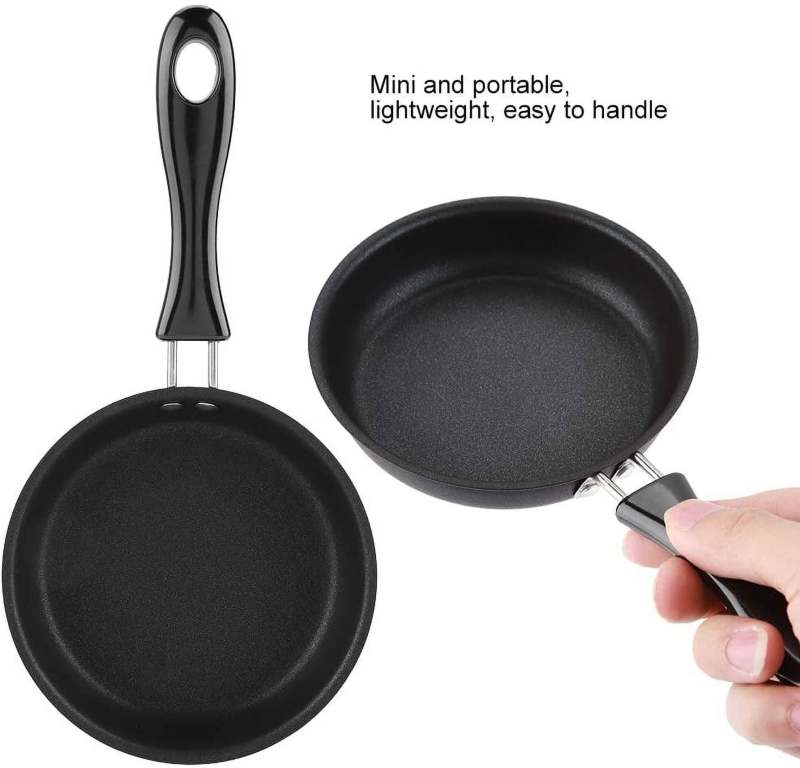 Compact Egg Skillet, Iron Non-Stick, Handle Grip, 12cm - Image 4