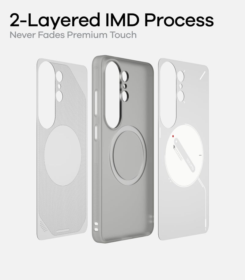 Aulumu S26 Ultra Galaxy Magnetic Case | Thermal IMD Technology | Compatible with MagSafe | Passive Cooling Samsung Galaxy S26 Ultra Case - Translucent Gray - Image 4
