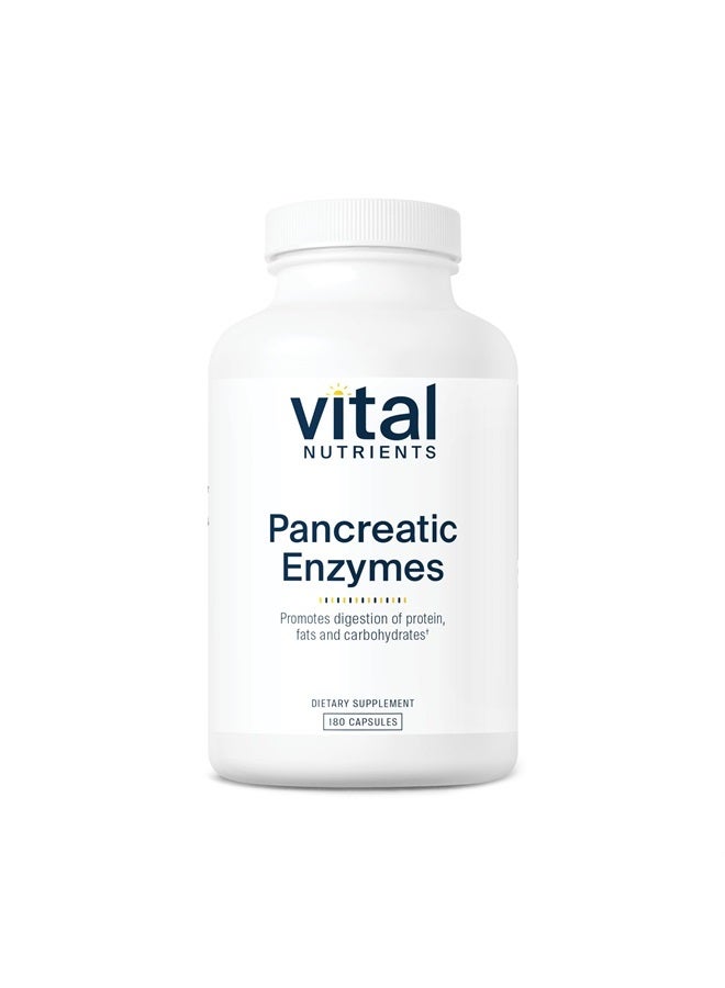 Vital Nutrients Pancreatic Enzymes 1000mg (Full Strength) | Pancreatin Digestion Supplement with Protease, Amylase & Lipase | Digestive Enzymes | Gluten, Dairy, and Soy Free | 180 Capsules - Image 1