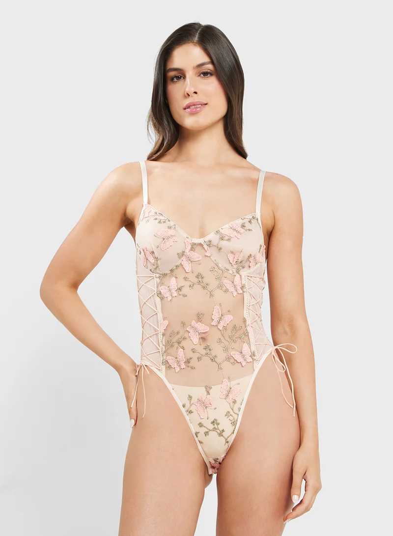 ELLA Floral Sheer Bodysuit