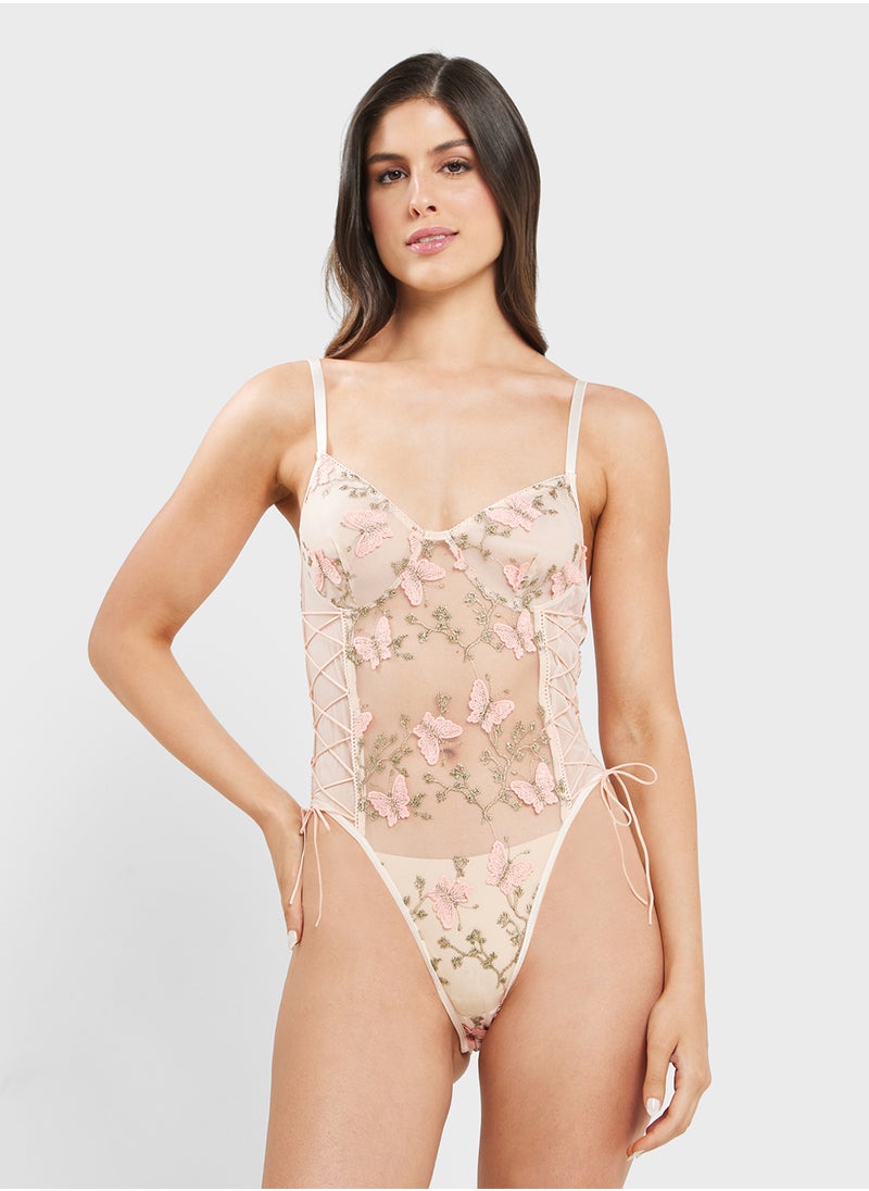 ELLA - Floral Sheer Bodysuit - Image 1