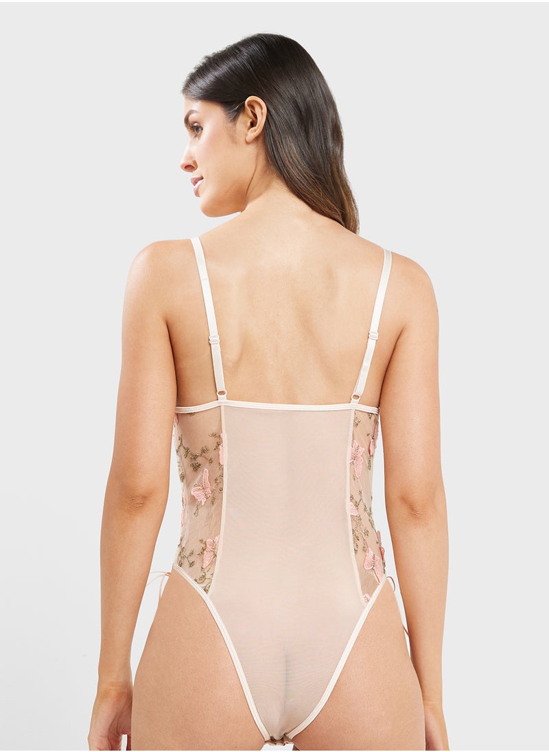 ELLA - Floral Sheer Bodysuit - Image 1