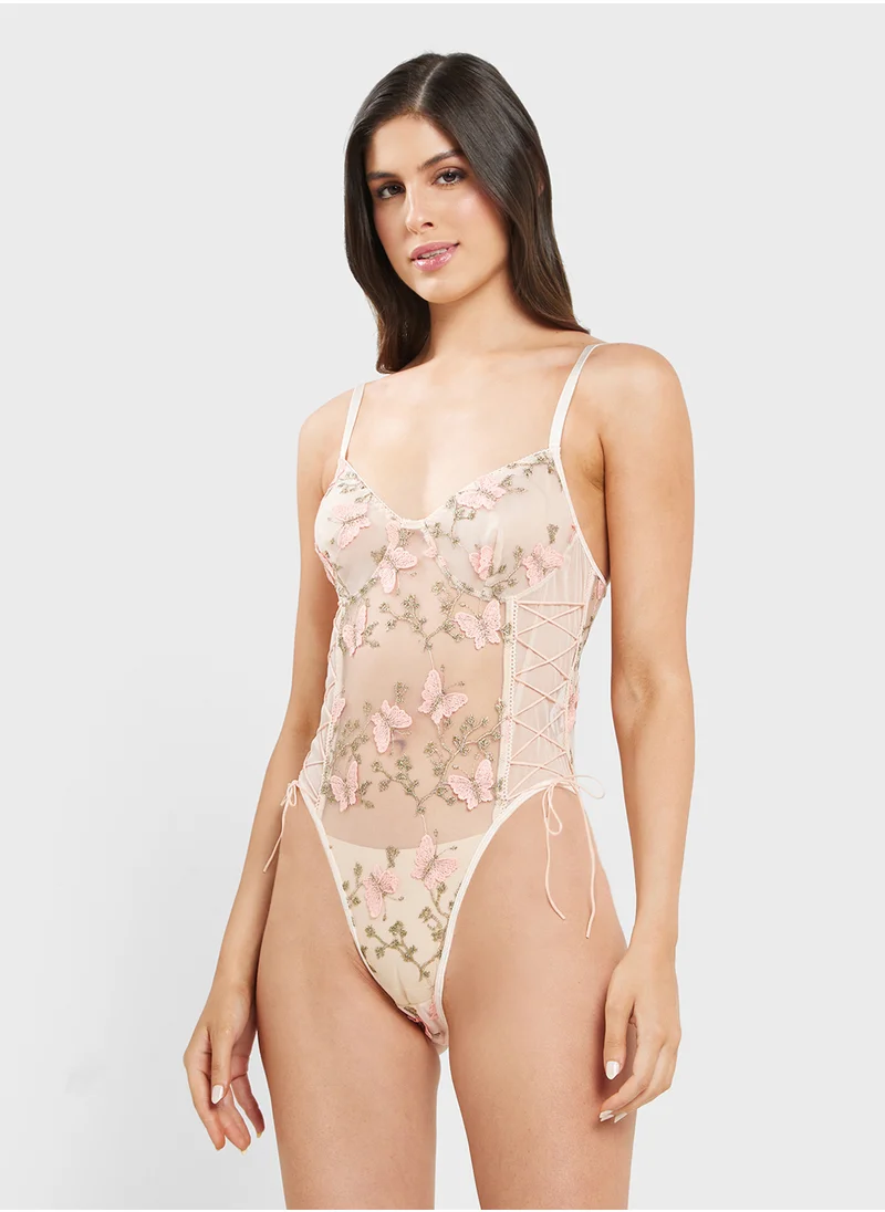 ايلا Floral Sheer Bodysuit