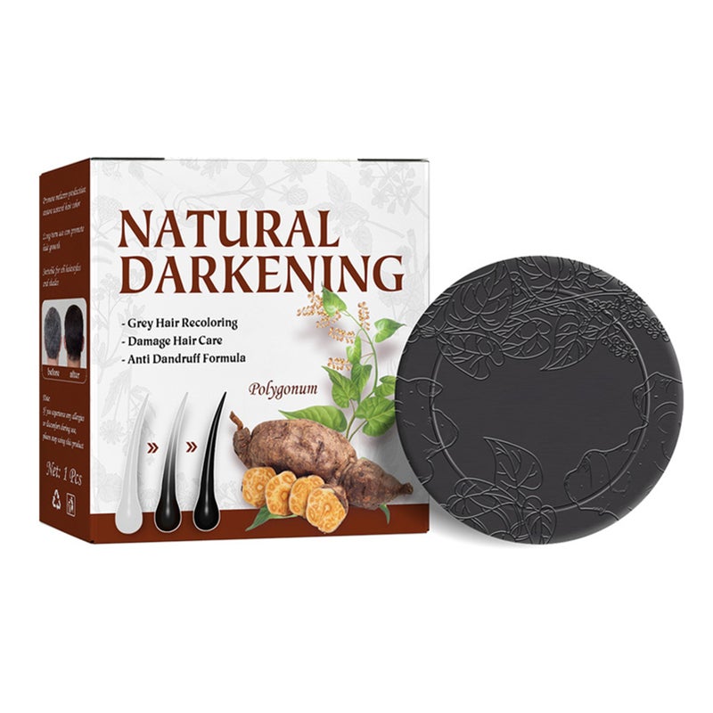 Nourishing Shampoo 1Pc: Naturally Darkens Hair Reduces Hair Loss - Repairs Damaged Hair Hydrates Adds Shine - Multi-Functional Soap for Dark Hair Care & Scalp Relief - Image 1