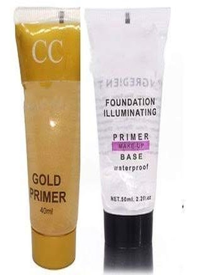 MK (ZERO SHIPPING) Combo of 1 Beauty Makeup primer 50 ml and 1 Gold CC Face Primer with 2 Pc of Face Makeup Blender, Sponge - Image 4