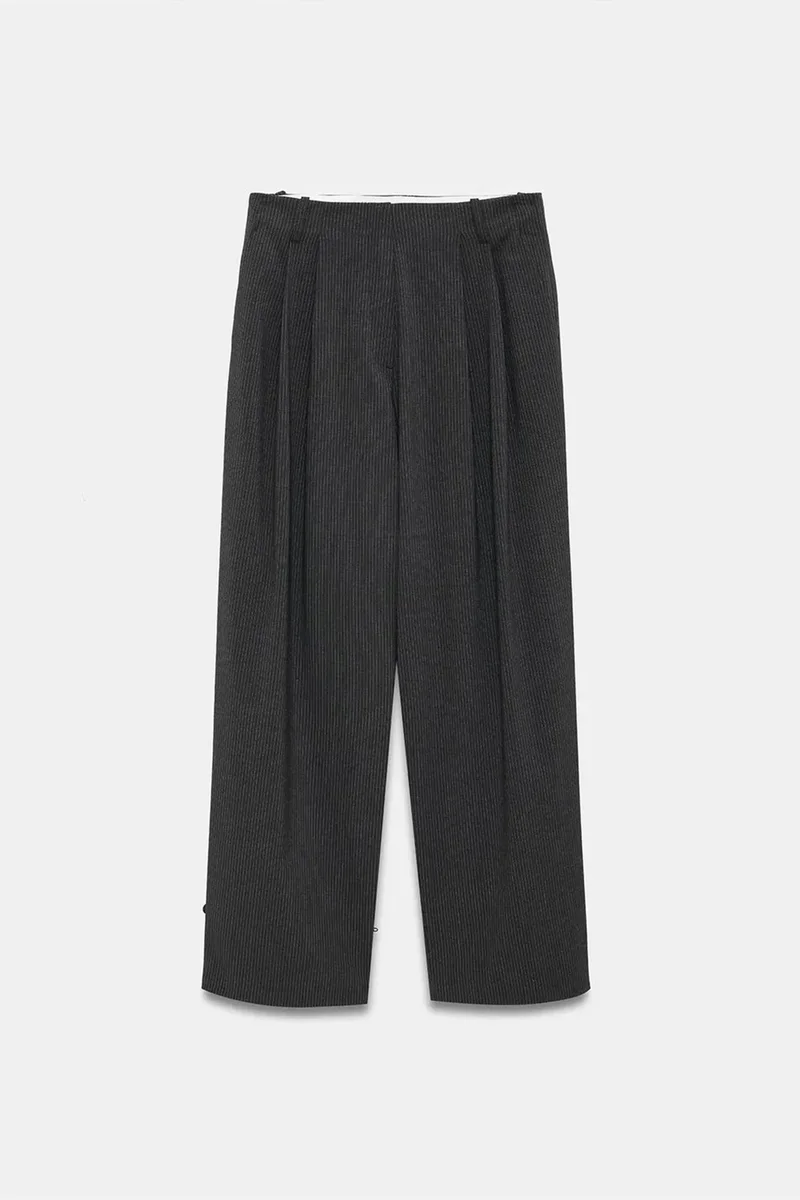 Dilvin Black DILVIN High-Waist Pleated Tailored Trousers for Women | Best Price UAE