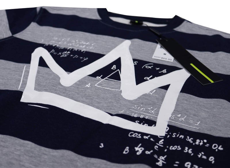 SCREENSHOT Mens Premium Crew Neck Fleece Streetwear Graphic Sweatshirt SIGNATURE F11963-H.G/STRIPE-Medium - Image 5