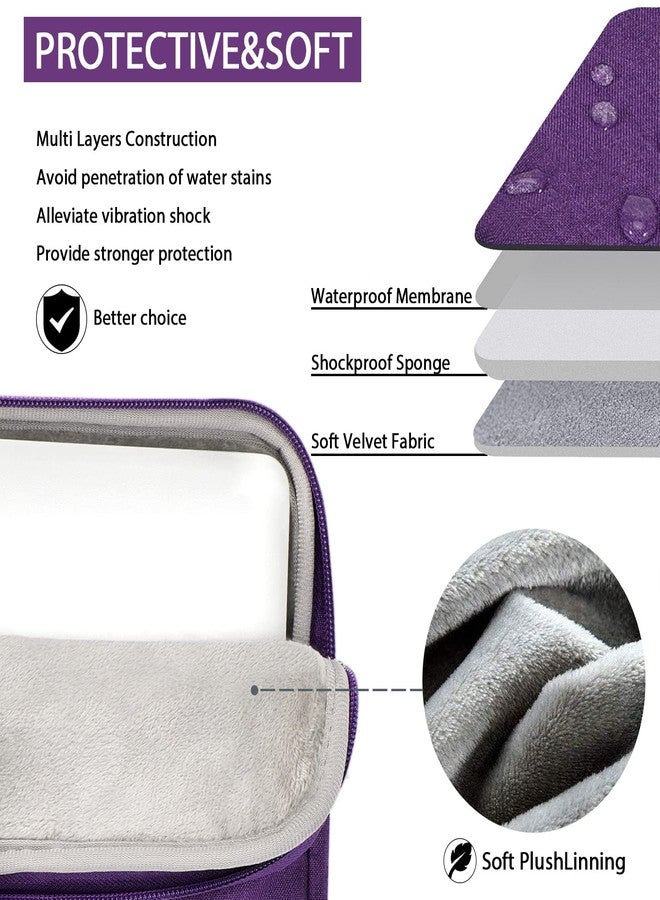 Voova Laptop Case 13 14 inch with Shoulder Strap, Waterproof Computer Sleeve Cover Compatible with MacBook Air 13, MacBook Pro 13/14, Slim Briefcase for Men Women, Purple - Image 4