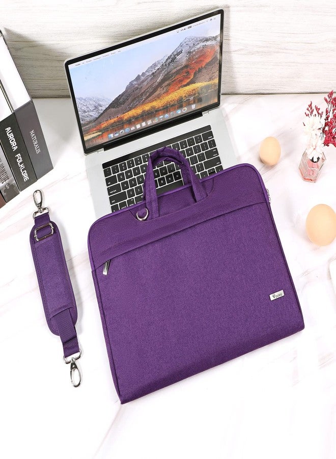 Voova Laptop Case 13 14 inch with Shoulder Strap, Waterproof Computer Sleeve Cover Compatible with MacBook Air 13, MacBook Pro 13/14, Slim Briefcase for Men Women, Purple - Image 2