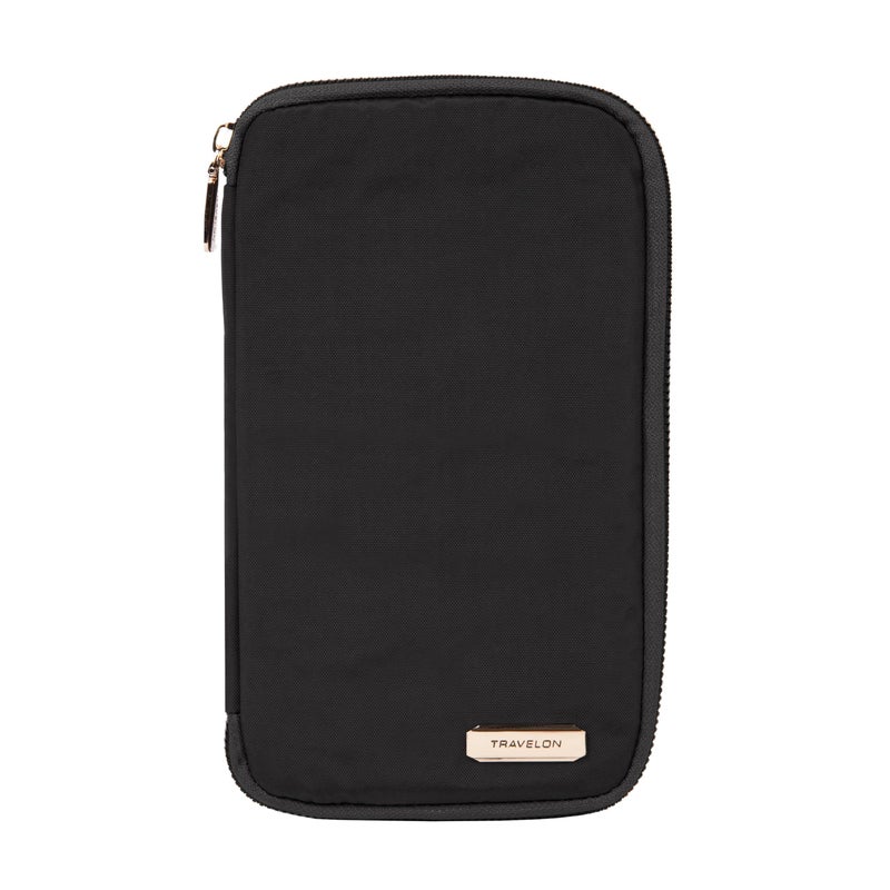 Travelon Travelon RFID Blocking Family Passport Zip Wallet, Black, 4.75" x 8.25" x 0.75"  - Image 1