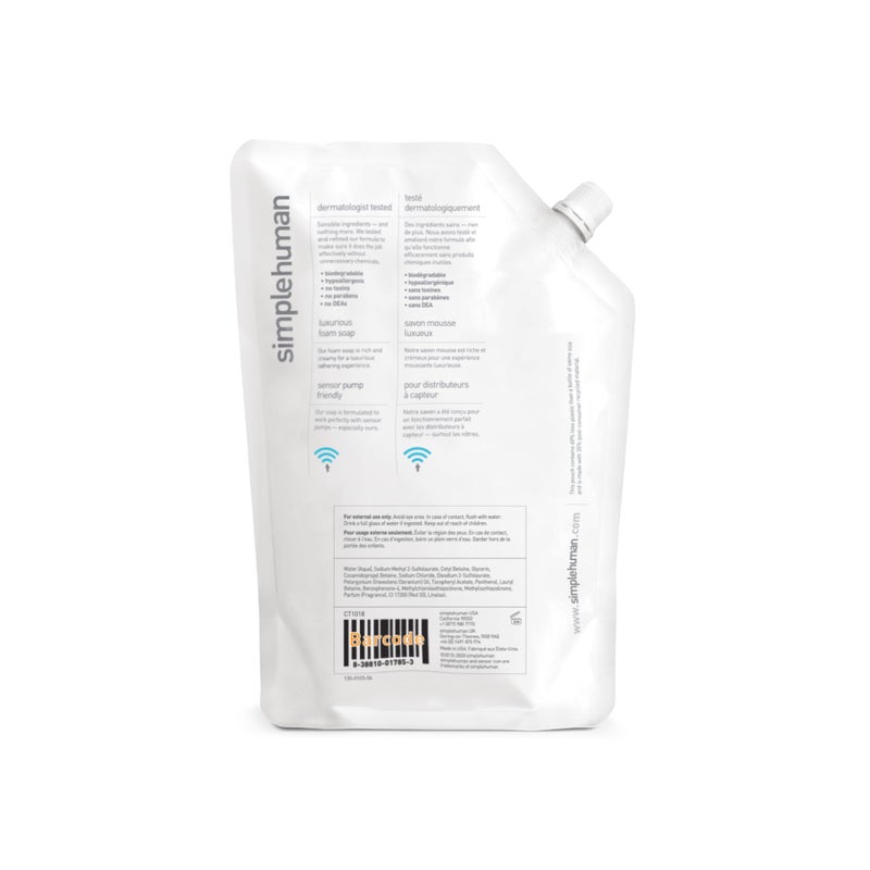 simplehuman Geranium Moisturizing Liquid Hand Soap Refill Pouch, 34 Fl. Oz - Image 2