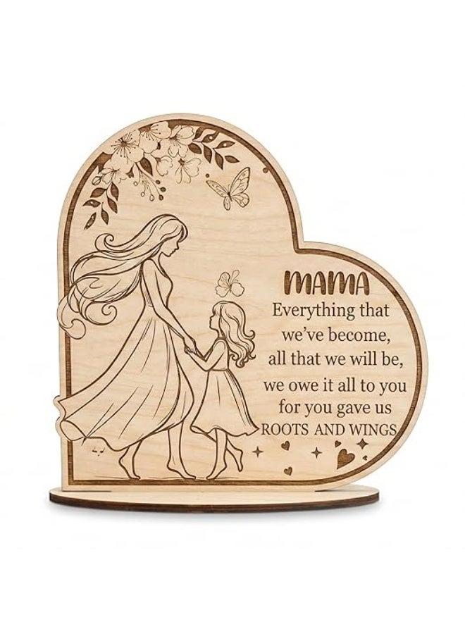 Wooden stand, the perfect Mother's Day gift - a decorative heart-shaped stand with meaningful quotes for mothers, mothers-in-law, and grandmothers. - Image 3